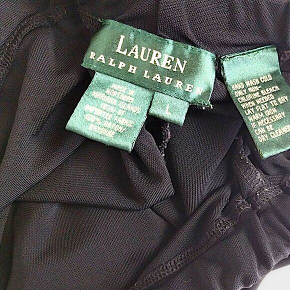 Ralph Lauren Womens Pants Sz Large Black Jersey Knit Pullon Wide Leg Classicore - Picture 5 of 7